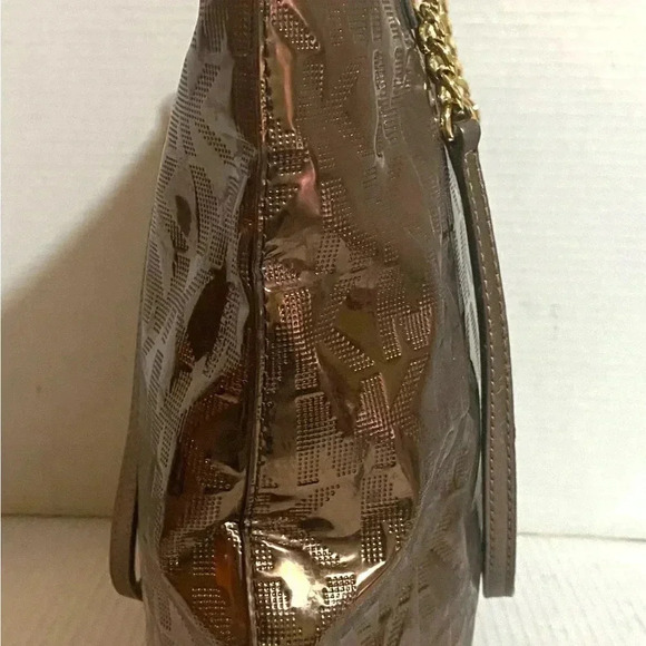 Michael Kors MK signature cocoa metallic tote handbag - Picture 8 of 8